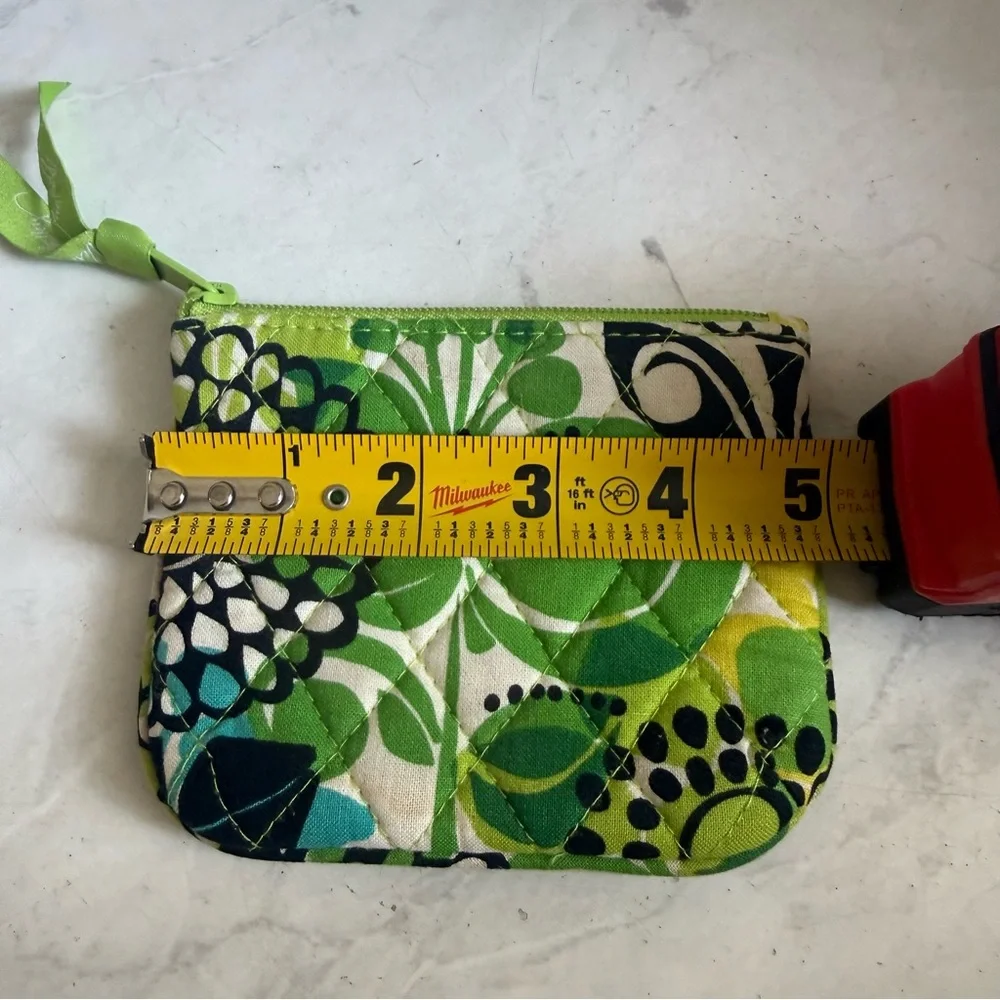 Vera Bradley Green Floral Plastic Lined Pouch